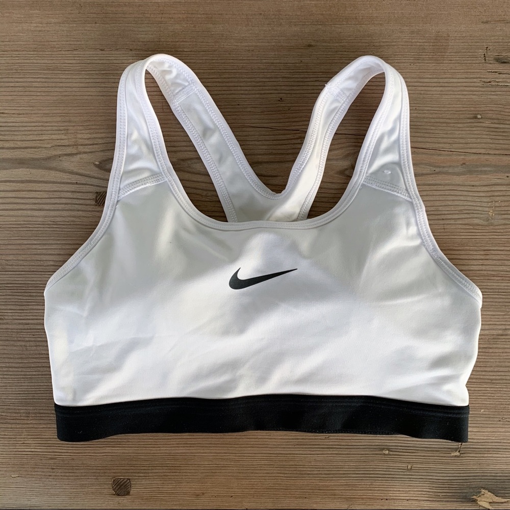 Nike Black White Dri-fit Sports Bra Size Medium